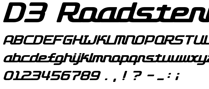 D3 Roadsterism Italic font